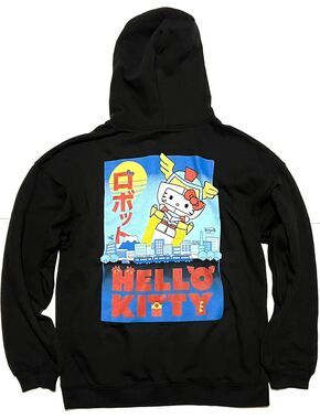 Hello Kitty Hoodie Sweatshirt Robot Kaiju Black Blue Red Size M MEDIUM Women Men